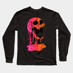 Pink Melting Skull Long Sleeve T-Shirt